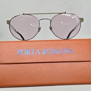 Porta Romana Blush/PINK Sunglasses with Silver GOLD Frame